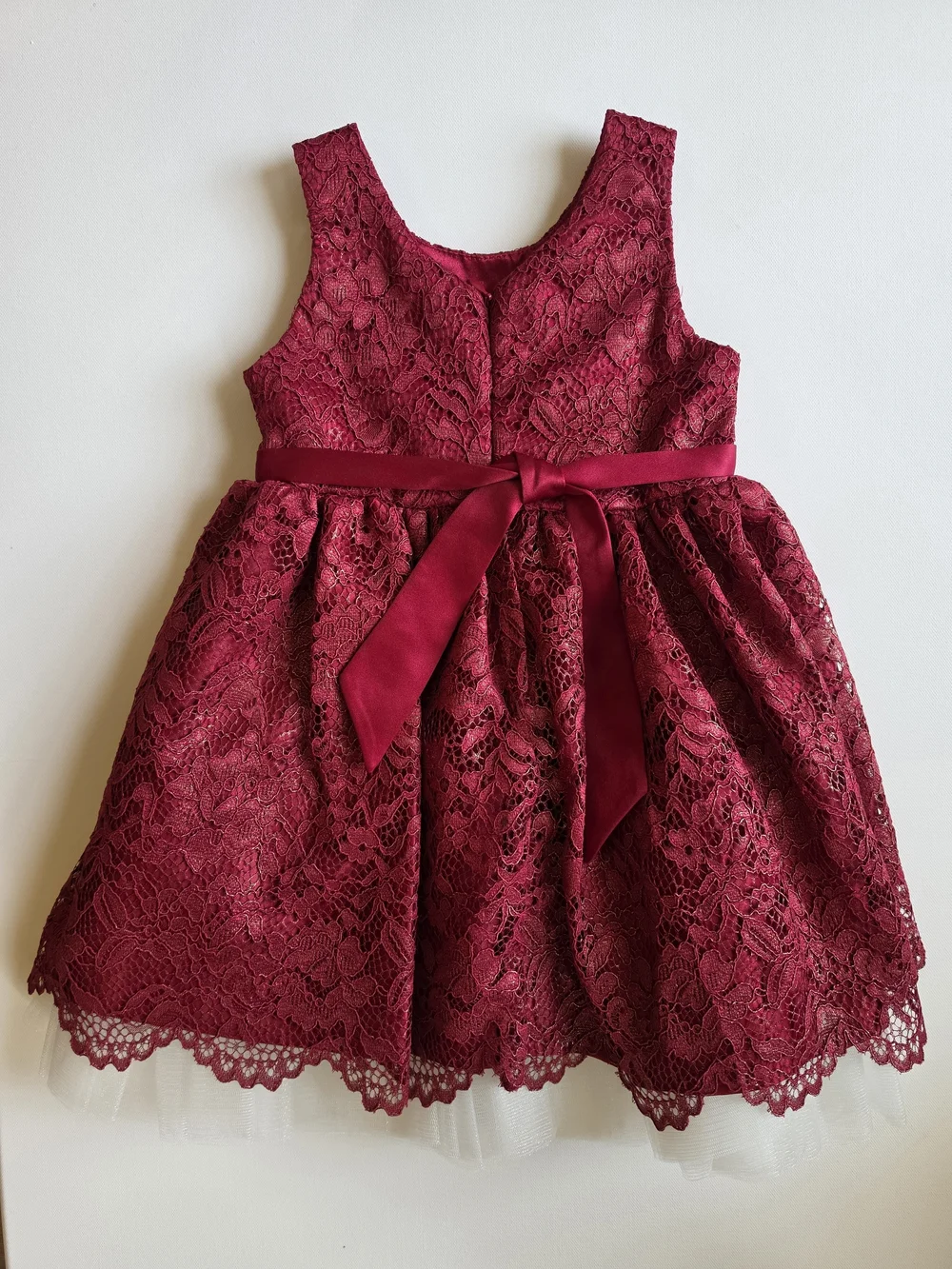 2T Burgundy Lace Party Dress - Picture 4 of 8